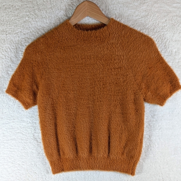 Pilcro Tops - Pilcro Warm Orange Fuzzy Sweater